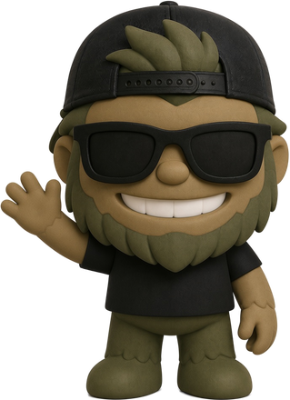 Mountain Dude mascot waving